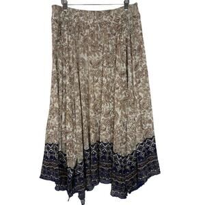 Coldwater Creek Handkerchief Hem Paisley Bohemian Skirt Size: Large